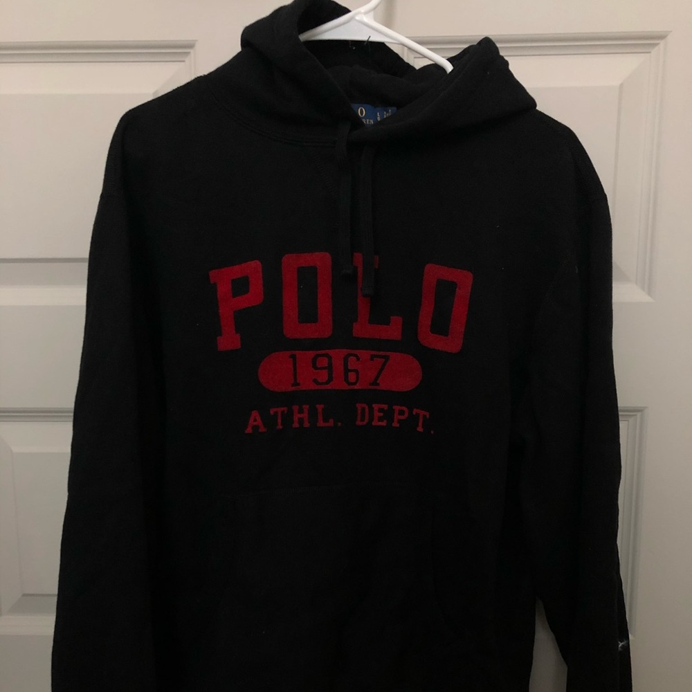 Black & Red Polo Logo Hoodie